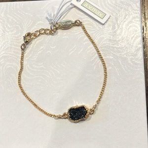 a.v. max Black Druzy Stone Gold Plated Bracelet , NWT